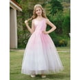thumbnail image 4 of IDOPIP Flower Girls Spaghetti Strap Tulle Dress Long A Line Wedding Pageant Princess Birthday Party Dresses 3-14Y, 4 of 9