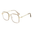 thumbnail image 5 of Montura transparente Vintage para mujer, espejo plano con luz azul, estilo coreano, cara lisa, adelgazante, montura grande, gafas con montura para miopía, 5 of 5