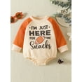 thumbnail image 2 of Seyurigaoka Infant Baby Girls Boys Romper Tops Letter Rugby Print Contrast Color Jumpsuits Long Sleeve Round Neck Bodysuits, 2 of 9