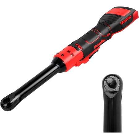 CATPAN 3/8" Extended Cordless Ratchet Wrench for Milw-aukee 18V Batteries, 320 RPM, 80 N.m Electric Power Ratchet Wrench,Built-in LED Light, Extended 6-inch Long Neck