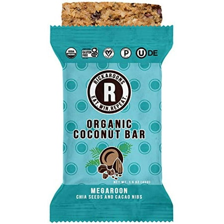 Coconut Energy Bars (Megaroon) - 100% All Natural Organic Ingredients Gluten Free Vegan Paleo Dairy Free Breakfast Bar Healthy Snacks For Adults 1.6 Ounce (12 Count Box)