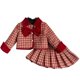 thumbnail image 2 of Conjuntos de blusas y camisas de cuello redondo y manga larga Suéter de punto para niños Cárdigan de flores Top de dos piezas y media falda Conjunto dulce y lindo Conjunto de poliéster para niños, 2 of 9