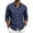 Navy, variant on JoveMarine Mens Short Sleeve Button Down Shirts Linen Long Sleeve with Single Pocket Casual Spring Fall Top,Army Green L