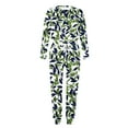thumbnail image 4 of Viikei Women's Pajama Footie Set Cozy Full-Body Sleep,Women Winter Letter Print Round Neck Long Sleeve Trousers Casual Home Wear Suit Pajams Sets Green XL, 4 of 5