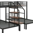 thumbnail image 6 of Euroco Metal Twin over Twin & Twin Bunk Bed, 3-in-1 Triple Bunk Bed with Shelves for Kids Teens, Black, 6 of 13
