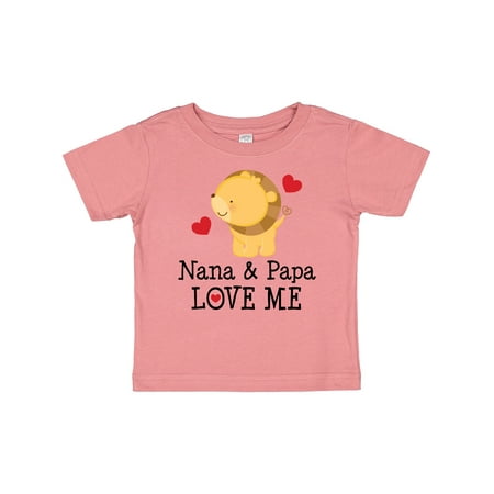 

Inktastic Nana and Papa Love Me Grandparents Gift Baby Boy or Baby Girl T-Shirt