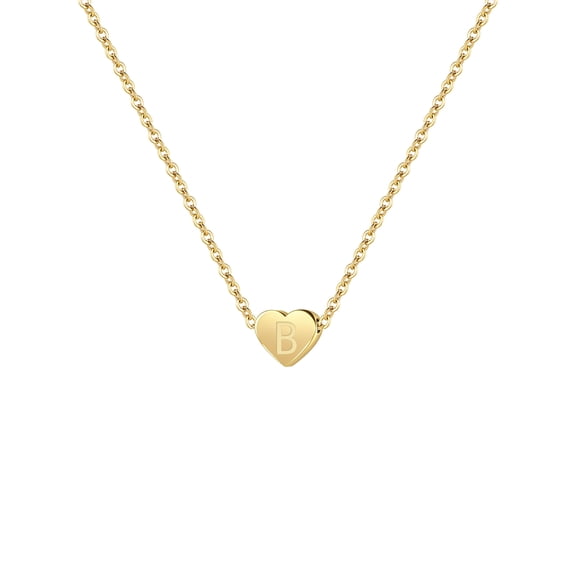 SUONIE Mothers Day Gifts for Mom Wife Women 18K Gold Plated Heart Pendant Letter Alphabet Necklace Tiny Initial Necklaces Heart Initial Necklace Gifts for Women