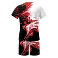 thumbnail image 4 of Men's Suit Category - All-Over Print Short Sleeve Tee and Quarter Pants Two-Piece Set for Men, 4 of 4