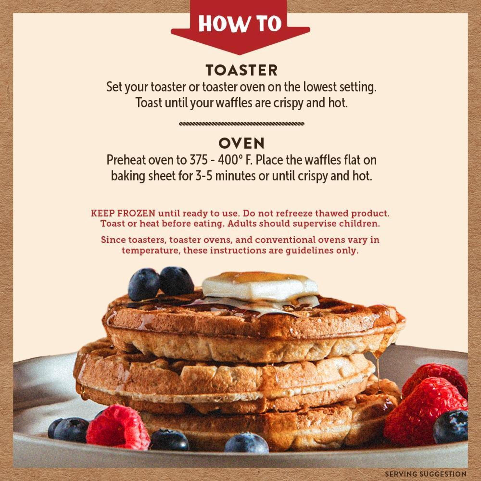 Kodiak Protein-Packed Buttermilk and Vanilla Power Waffles, 13.4 oz, 10 Count (Frozen)