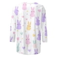 thumbnail image 5 of Mujeres 3/4 Manga Tops Y Blusas de Moda Impresión Casual Cuello Redondo Primavera Verano Camiseta Poliéster Ajuste Regular Fiel Al Tamaño, 5 of 5
