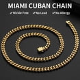 thumbnail image 2 of Tilga Stainless Steel Mens Cuban Link Chain, Black/ 18K Gold Plated Miami Cuban Chain Necklace, 5mm/7mm/9mm/12mm/14mm Width, No Tarnish& Durable Hip Hop Mens Jewelry, 18"-30", Send Gift Box, 2 of 5