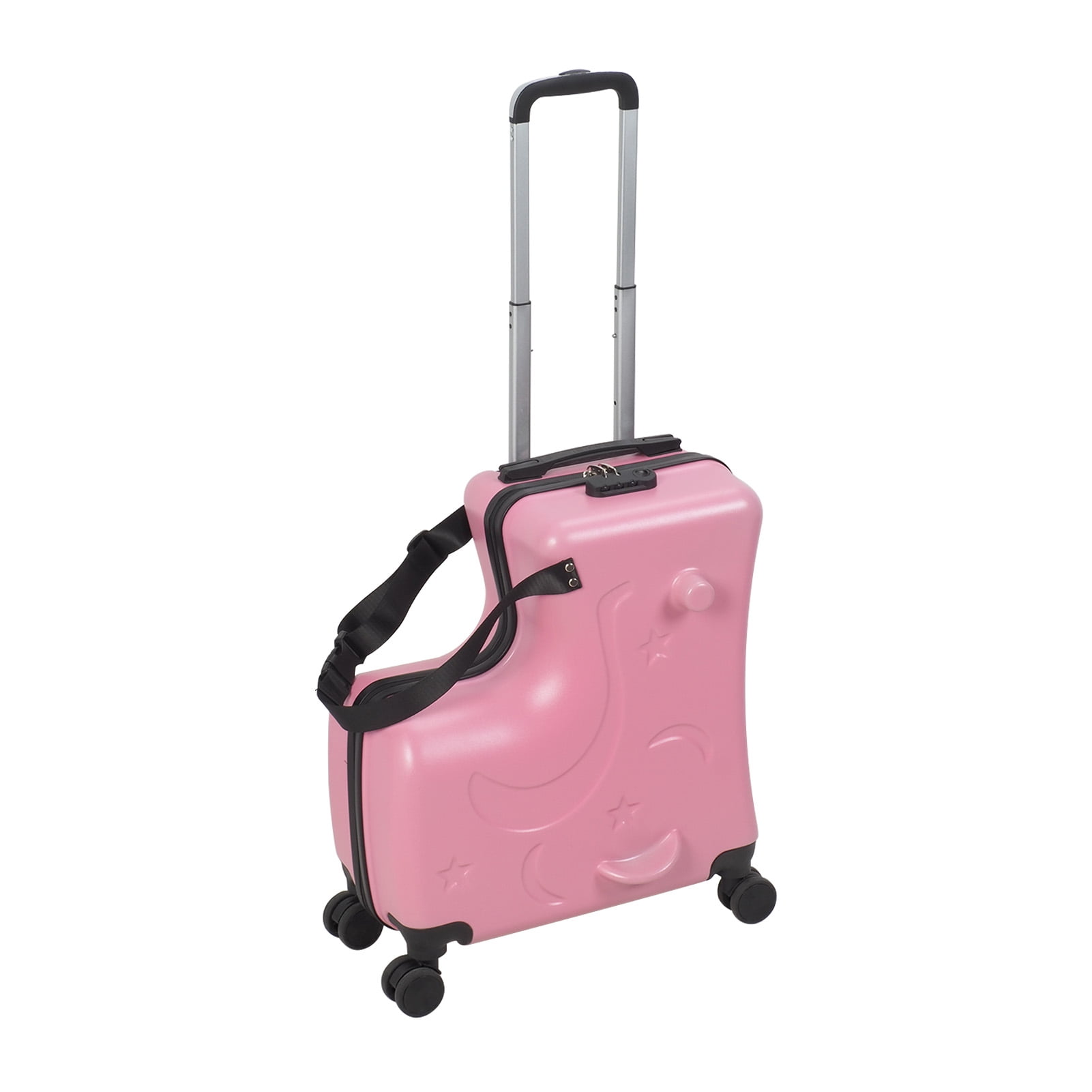 Birinta 20 Inch Kids Luggage with Ride-On Function - Large Capacity Cabin Suitcase, 360° Smooth Rolling Wheels & Retractable Handle, Airplane Approved Children's Carry-On