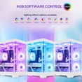 thumbnail image 4 of Hoengager King Gaming PC AMD Ryzen 5 5500 6-Core 3.6 GHz,Radeon RX 6500 XT 4GB, 16GB DDR4 ,1TB PCIe SSD ,ARGB Software, Windows 11 Prebuilt PC-White, 4 of 15