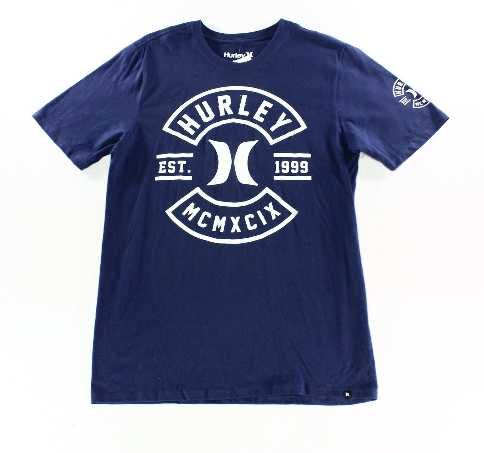 Hurley - Hurley NEW Blue Mens Size Medium M Crewneck Logo Graphic Tee T ...