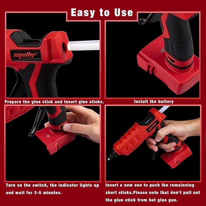 Mellif Cordless Hot Glue Gun Compatible with Milwaukee 18V Battery(Tool Only)