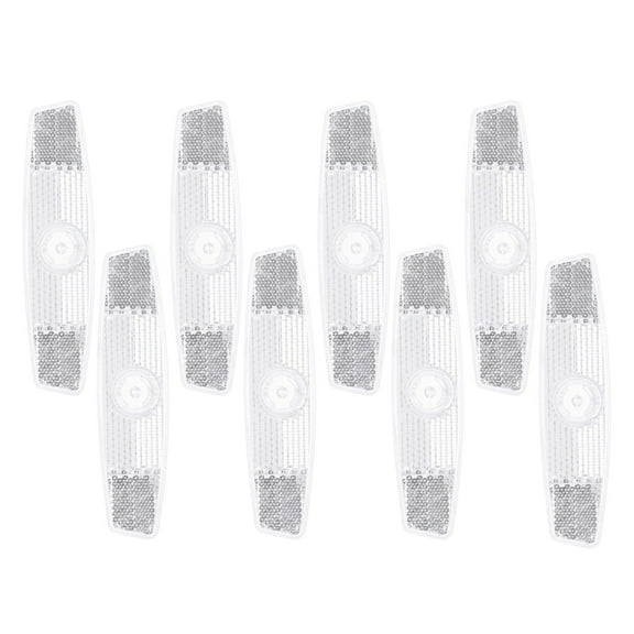 Bike Wheel Reflectors, 8 Pcs Plastic Universal Rectangle Safety Bicycle Wheel Rim Reflective Warning Reflective for Trailer Mountain Bike Bicycles Night Riding, White