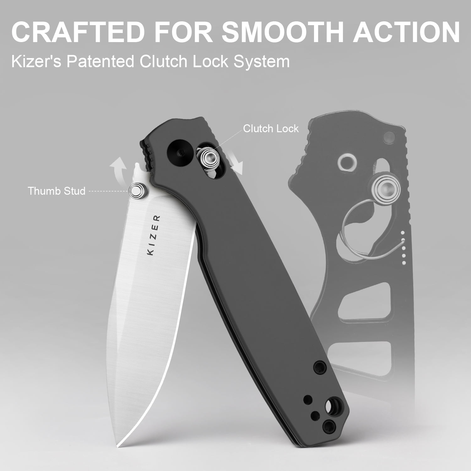 Kizer Pokiman CD EDC Folding Pocket Knife AEB-L Blade Aluminum Handle V3789A2
