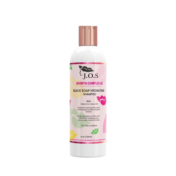 J'Organic Solutions 4C Crown Black Soap Hydrating Shampoo Cleanser for Natural Hair (8 oz)