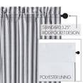 thumbnail image 5 of VHC Brands Sawyer Mill Black Ticking Stripe Blackout Panel 84x40, 5 of 6