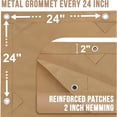 thumbnail image 4 of Finished Size 10x12 Feet Tan Canvas Tarp with Rustproof Grommets, 12 Oz Heavy Duty Multipurpose Tarpaulin Cover for Canopy Tent, Roof, Camping, Woodpile, 4 of 5