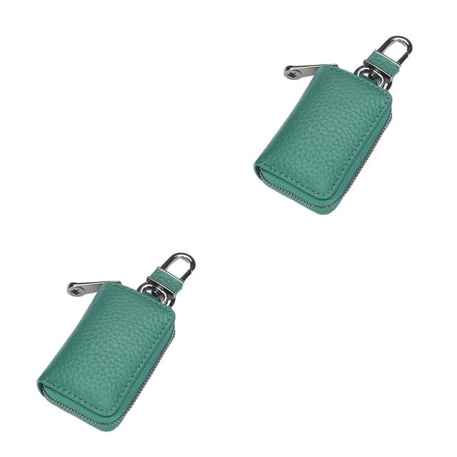 Cartera de cuero Qarigey Almacenamiento Monedero Moda Tarjeta de crédito Organizador Bolsillo para Mujeres Hombres Verde 2Conjunto