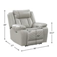 thumbnail image 3 of OakvillePark Orinthal Faux Leather Power Reclining Chair with LED and Charging Ports, Gray, 3 of 17