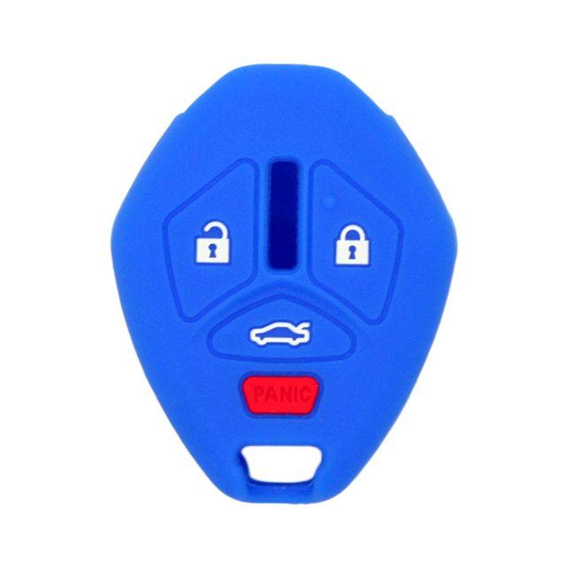 SEGADEN Silicone Cover Protector Case Holder Skin Jacket Compatible with MITSUBISHI 4 Button Remote Key Fob CV4522 Deep Blue