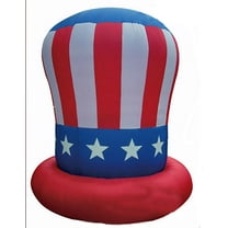 10' Air Blown Inflatable Patriotic Uncle Sam Hat Red Brim Yard Decoration Y711