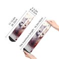 thumbnail image 2 of Salouo White Red Cat Couple Pattern Unisex Middle Tube Socks,Middle-Finger Knee High Socks Over The Calf Tube Stocking Crew Stockings for Women and Men Tube Socks, 2 of 8