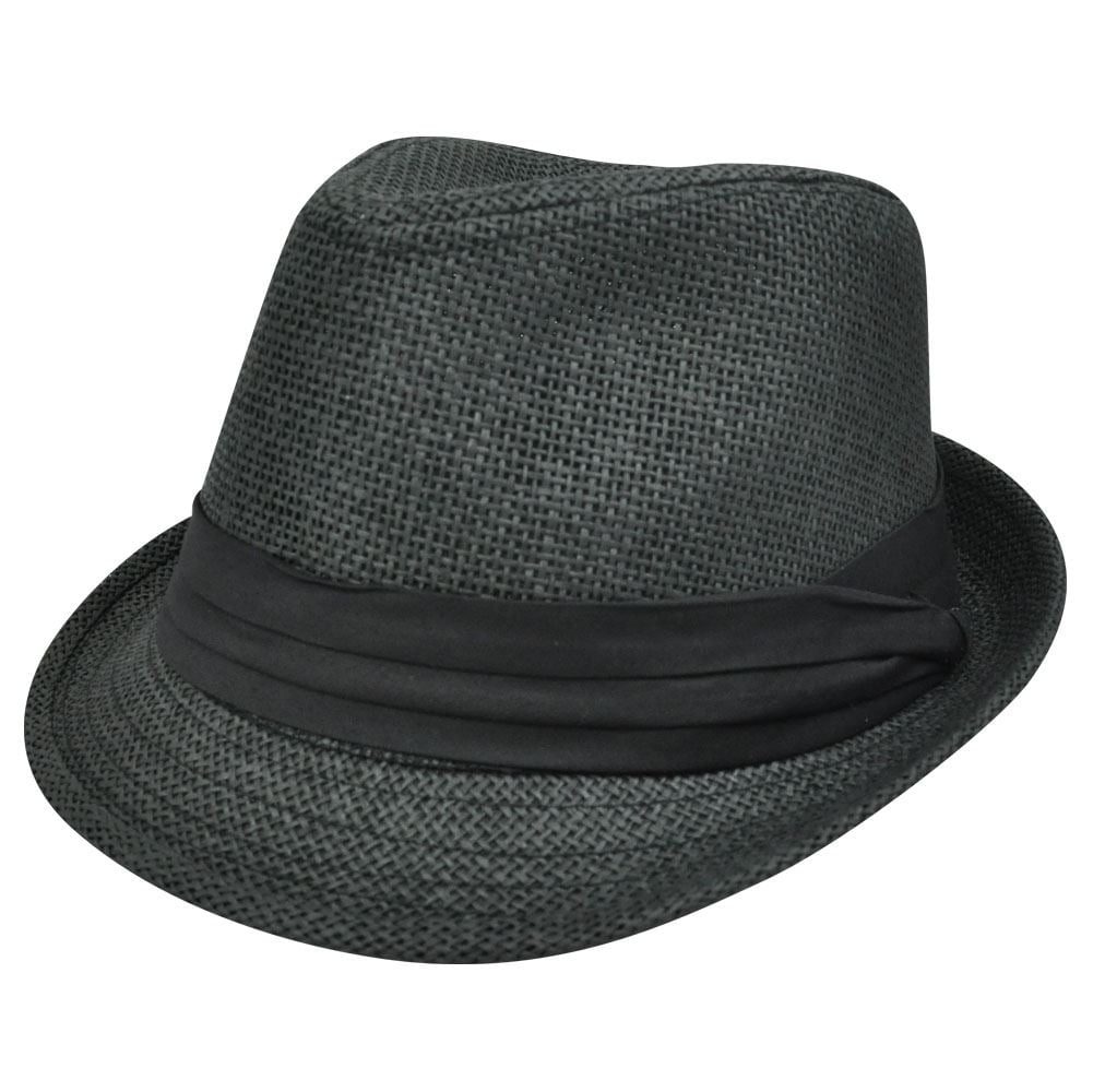 FEDORA TRILBY CHARCOAL GREY PAPER HAT SMALL MEDIUM