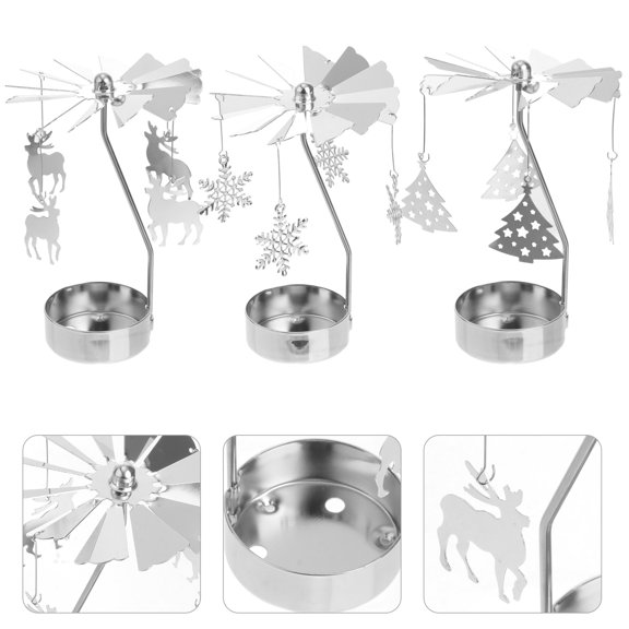 CATIEBYE Set of 3 Tea Light Candle Holders with Design, Decorative Home for Living Room