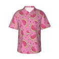 thumbnail image 2 of Goofa Watermelon Hawaiian Shirt for Men, Unisex Summer Beach Casual Short Sleeve Button Down Shirts,Aloha Tropical Floral print shirt-Large, 2 of 9