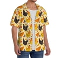 thumbnail image 4 of Wukai Funny Chicken Men's Casual Short-Sleeve Button Down Shirt - Lightweight Summer Dress Shirt for Daily Wear-X-Large, 4 of 7