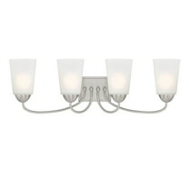 Designers Fountain Malone 4 Light Brushed Nickel Bathroom Vanity Light Fixture, D267M-4B-BN