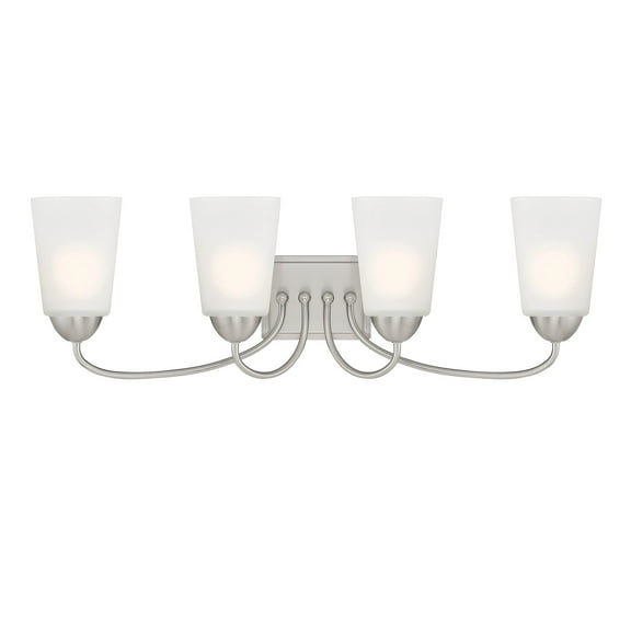 Designers Fountain Malone 4 Light Brushed Nickel Bathroom Vanity Light Fixture, D267M-4B-BN