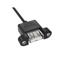 thumbnail image 3 of Cable Leader 2ft USB 2.0 High Speed Panel-Mount Type A Male to Type A Female Cable, Black, 3 of 5