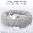 thumbnail image 3 of Cama para gatos Rabbitgoo, relajante, de felpa, rosquillas, color gris claro, 3 of 9