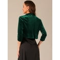thumbnail image 3 of DARING DIVA Velvet Shrug Open Front Bolero Cropped Cardigan Top S Dark Green, 3 of 6