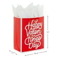 thumbnail image 3 of Hallmark 13" Large Valentine's Day Gift Bags with Tissue Paper (2 Bags: Pug Puppy Dog, Script "Happy Valentine's Day") for Kids, Grandchildren, Wife, Girlfriend, 3 of 6