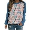 thumbnail image 2 of Jusqu'à 50 % de Réduction! Aqestyerly Haut de Noël pour Femmes Blouse à Manches Longues Imprimée Col Rond Tunique Décontractée, 2 of 3