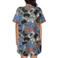 thumbnail image 3 of Bingfone Video Game Print Pajamas Sets for Women Soft Short-Sleeved Pjs with Lounge Shorts Two Piece Sleepwear, 3 of 8