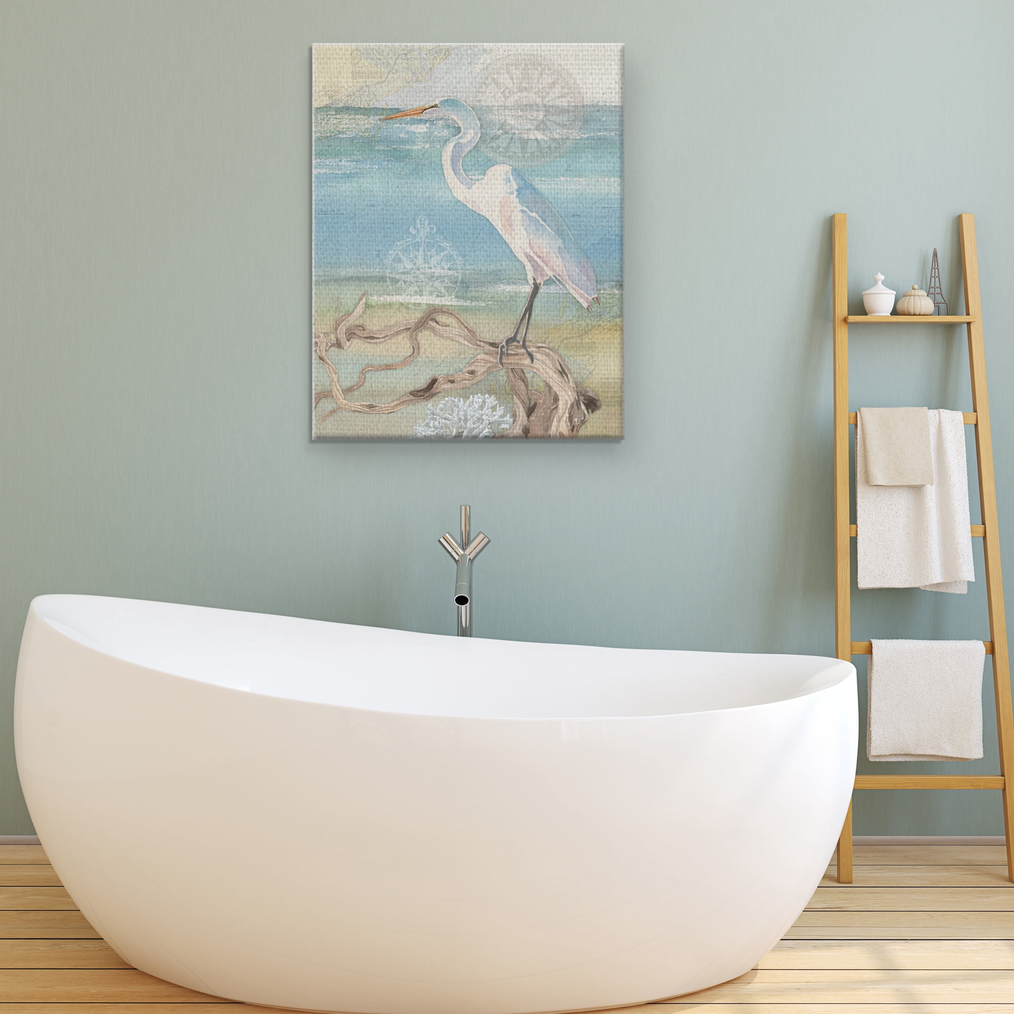 Masterpiece Art Gallery Egret By Lynnea Washburn Canvas Art Print 22" x 28"