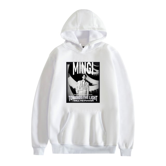 FOSSKOS ATEEZ Male idol Group Gift Give Fans Comfort Hoodies Unisex,M,White1