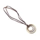 thumbnail image 5 of Collar Con Colgante De Anillos De Círculos Triples Con Cordón De Cuero PU Para Hombres Y Mujeres, 5 of 9