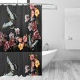 thumbnail image 2 of Rateoe Butterfly with Fowers Shower Curtain - Fancy Bathroom Shower Curtain Sets - Waterproof Shower Curtain with Hooks with 12 Plastic Hooks 72x72 Inches, 2 of 5