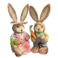 thumbnail image 4 of Figura de tejido de paja para parejas, decoración de Pascua, adorno, escultura, estatua, muñeca para mesa, cocina, fiesta, interior y Estilo B Macarena Estatuilla de conejito, 4 of 8