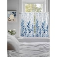 thumbnail image 4 of Kitchen Curtains 54 Inches length, Blue Leaf Window Treatment Curtain Drapes, Watercolor Country Plant Monochrome Branch Thermal Insulated Drapes for Basement Hotel RV, 42"x54", 2 Panels, 4 of 7
