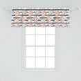 thumbnail image 2 of Ambesonne Floral Valance Pack of 2, English Garden Navy Stripes, 54"X18", Multicolor, 2 of 4