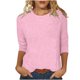 thumbnail image 3 of Sudadera con cremallera para mujer,Camiseta estampada para mujer, cuello redondo, manga 3/4, corte holgado informal, tela de imitación de rejilla, ideal para uso diario y en casa, sopatenor, 3 of 8