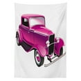 thumbnail image 3 of Ambesonne Hot Pink Tablecloth Rectangular Table Cover, Vintage Muscle Car, 52"x70", Magenta Fuchsia Black, 3 of 4
